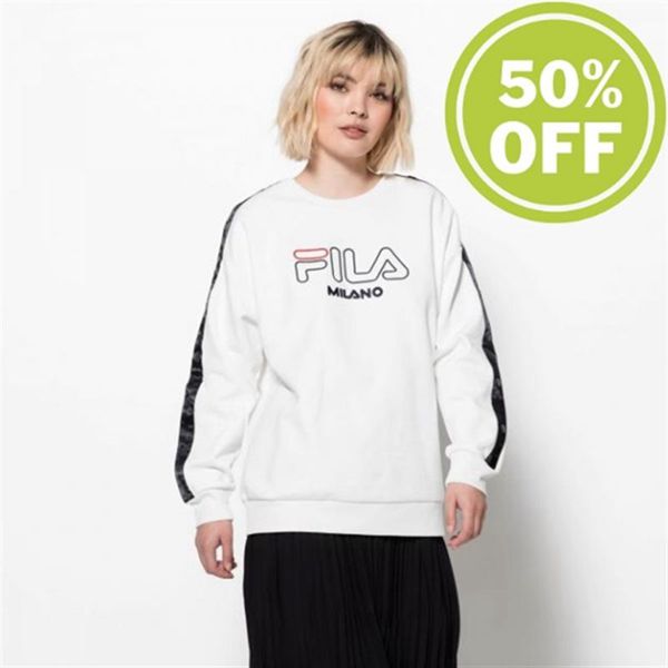 Fila Milan Week Er Er Women's Sweatshirts - White,NZ 613-9286